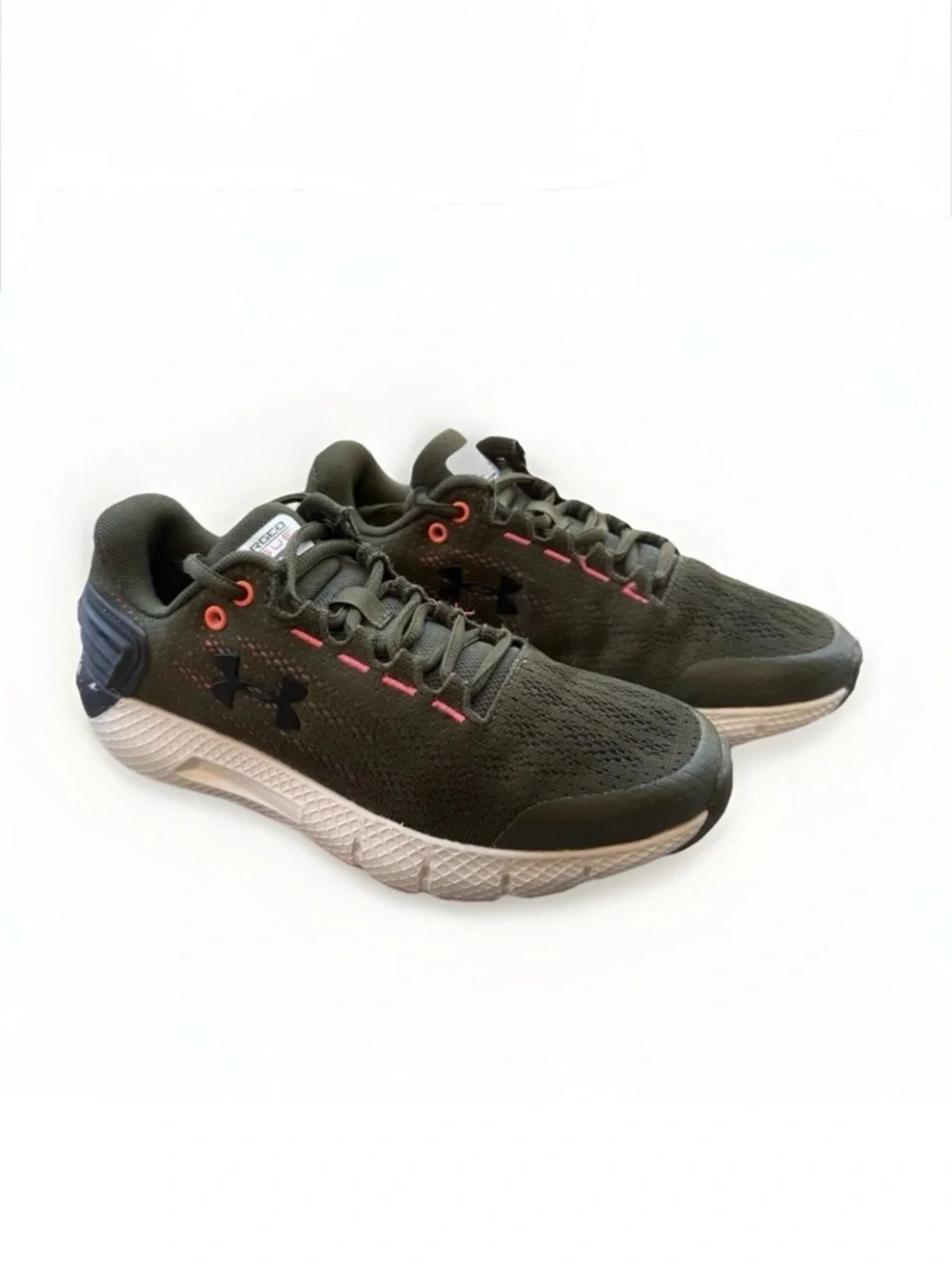Under Armour UA Boys Size 3.5 Charged Rogue Dark Green Sneakers Athletic Shoes